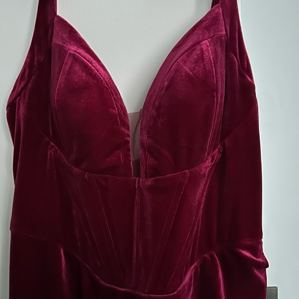 Elegant Burgundy Velvet Dress